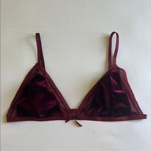 Elegant Velvet Bralette in Rich Burgundy